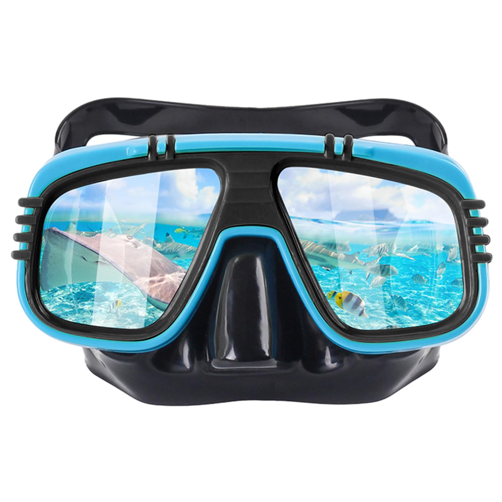 Máscara de buceo para adultos, máscara de esnórquel con cubierta de nariz, lente antivaho resistente a los impactos, gafas de esnórquel de natación, máscara de esnórquel de silicona impermeable para