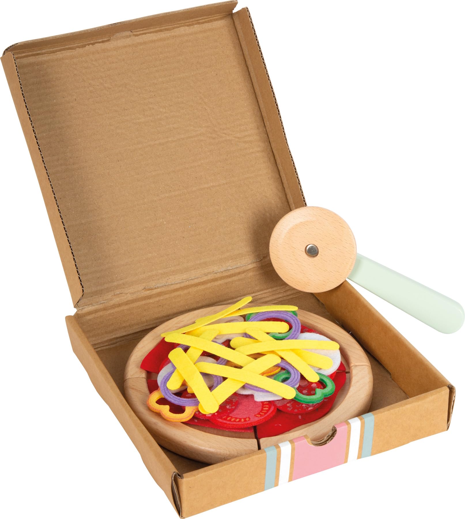 small Foot Pizzeria-Set aus Holz, multifunktionaler Pizzaofen mit umfangreichem Zubehör, hochwertiges Rollenspielset, für Kinder ab 3 Jahren, 12696, Holzfarben