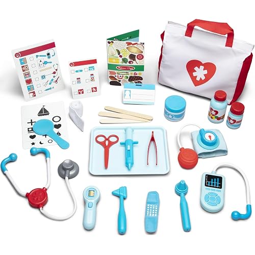 Melissa & Doug Get Well Doctor Kit, 25-Piece Toddler Doctor Play Set, Realistic Pretend Play Toys & Accessories, Preschool Toys for Girls & Boys Ages 3+
