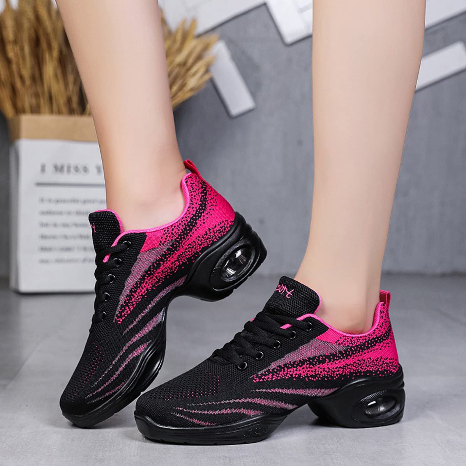 Zapatos de danza para mujer, zapatos de jazz, modernos, danza, gimnasia, zapatillas de deporte, cómodas, para caminar, fitness