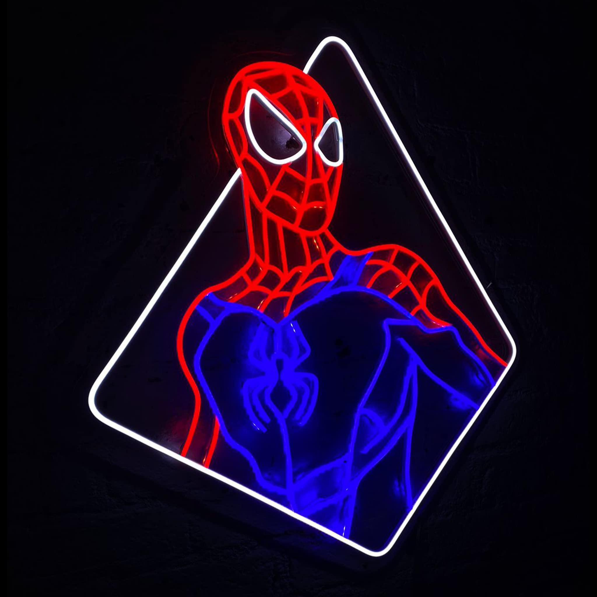 BeamBoxx Super Hero Neon Sign Light, Wide Application for Wall Decor at | Neon Wall Signs| Neon Lights for Bedroom | Game Room Decor (Pack of 1, Multi)
