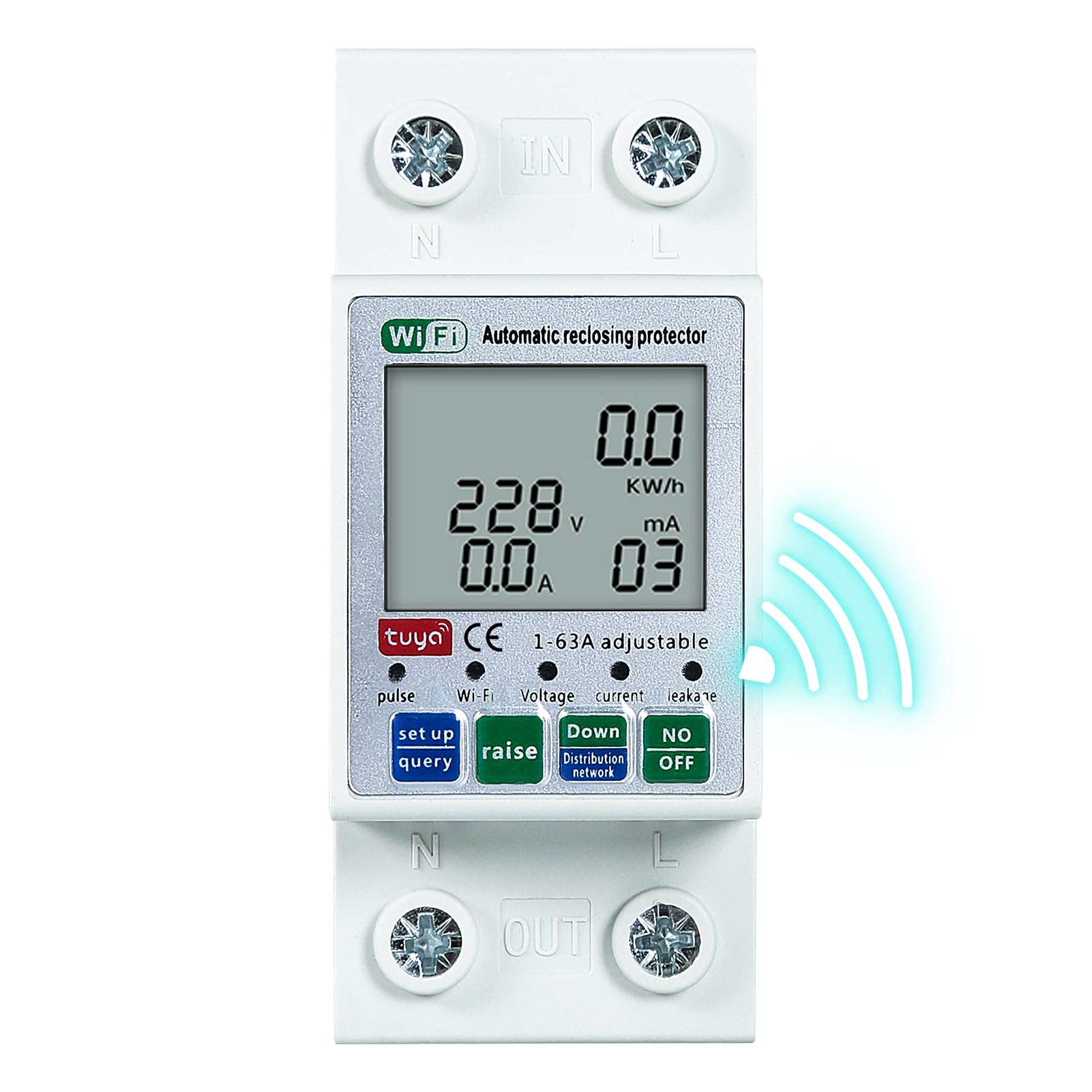 Jadeshay Disjoncteur WiFi Intelligent Interrupteur Connecté, Protecteur de Réenclenchement Intelligent Tuya WiFi Commutateur avec Protection Contre Les Surtensions et Les sous-Tensions