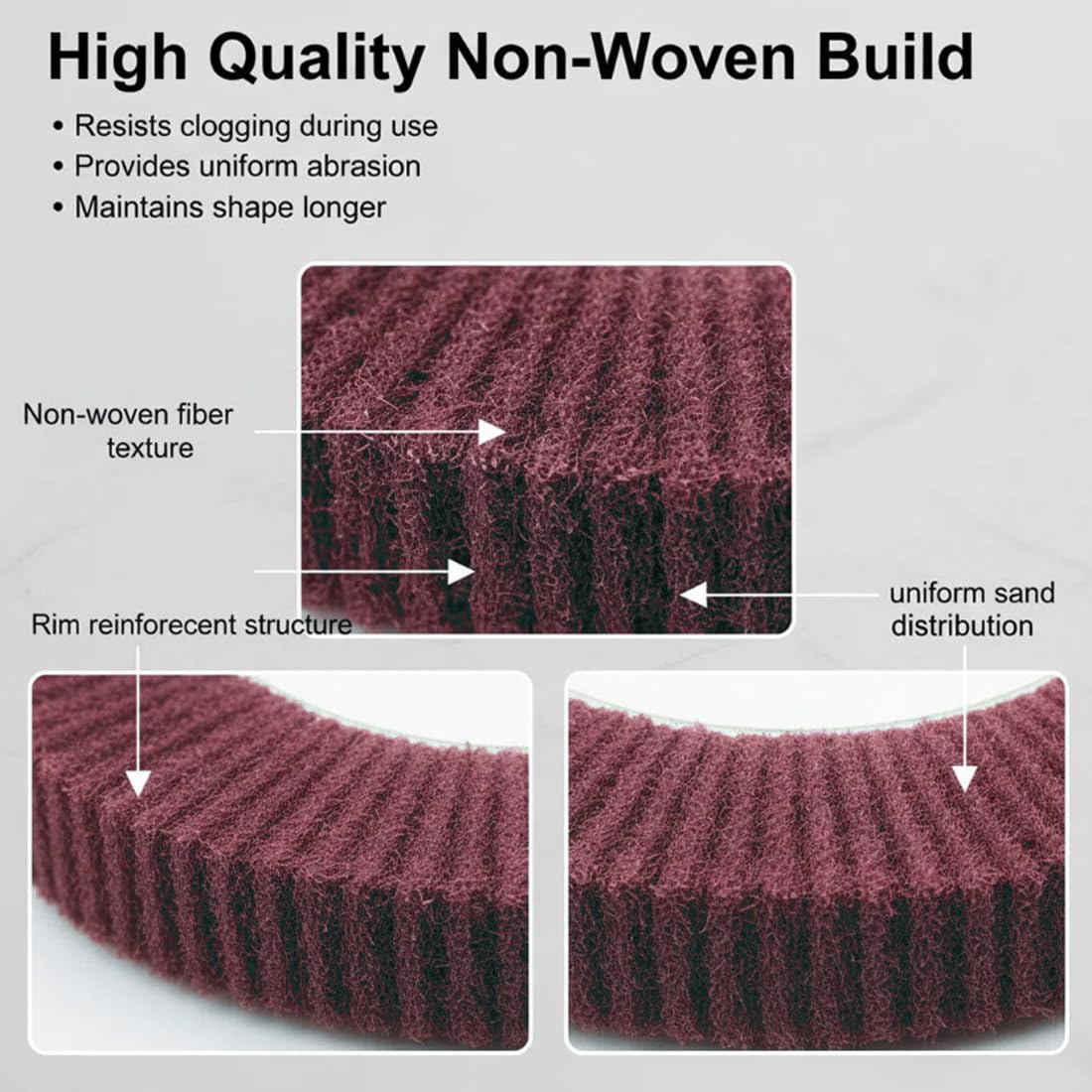 Buffing Wheels - 6 Inch Non-Woven Polishing -3