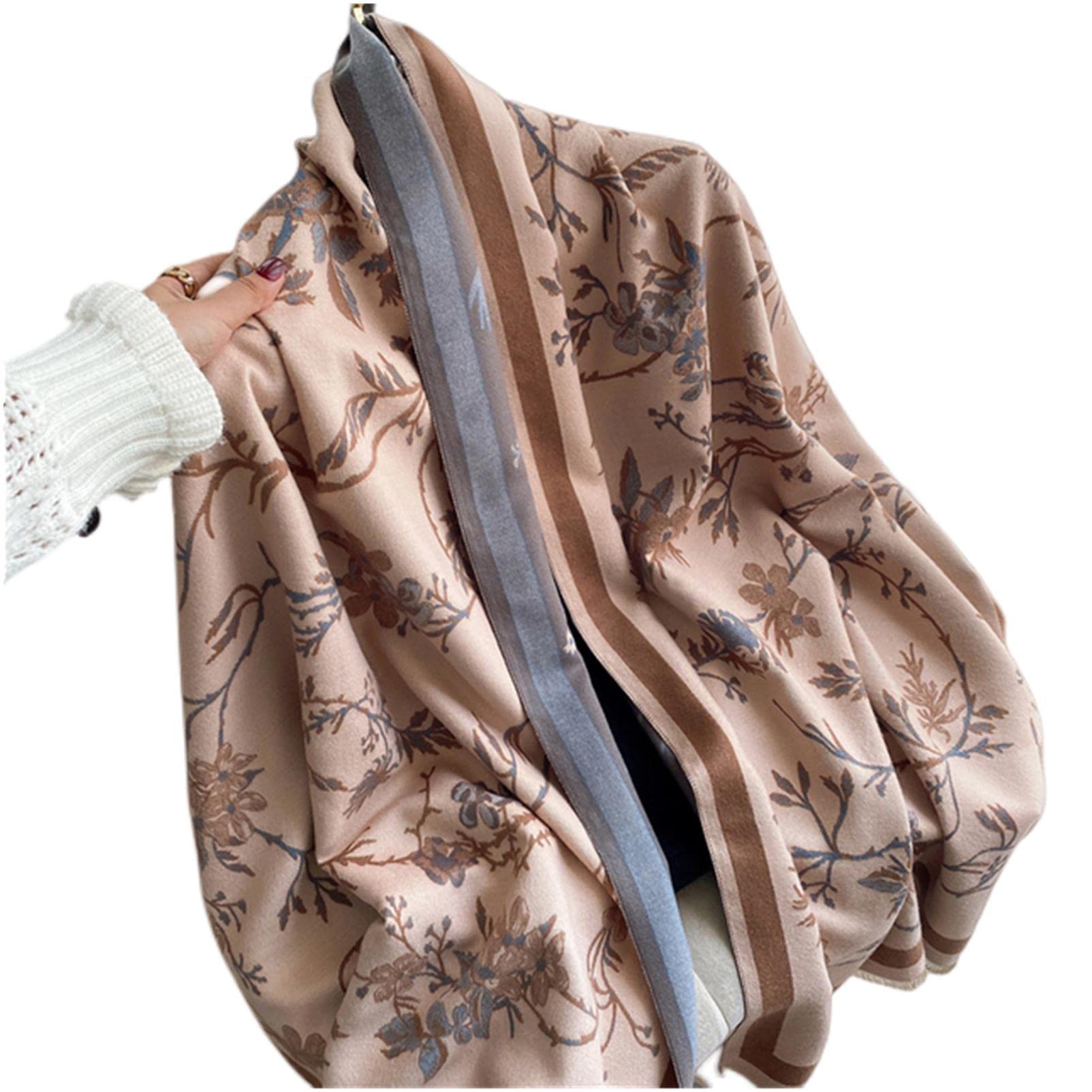 URYYRIT Foulard Écharpe Cachemire Chaude Dames Imprimer Un Châle De Couverture Hivernale Épaisse Et Envelopper Pashmina 180 * 65 Cm Femmes-Wyt150-5