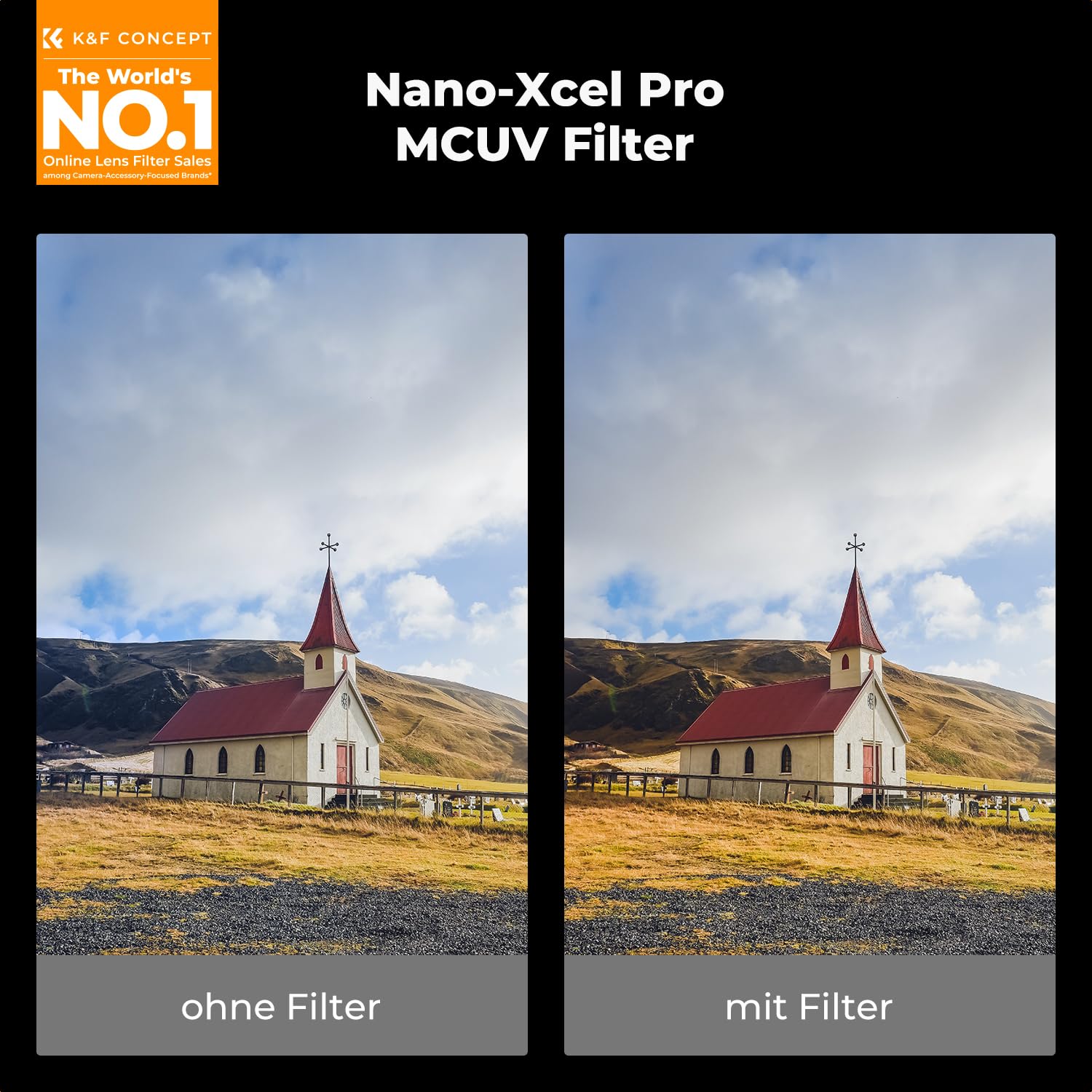 K&F CONCEPT UV Filter 82mm,0,15% Ultra-niedrige Reflexion & HD Bild bei 1200mm-Super-Teleobjektive,Flaggschiff-MCUV Filter Schutzfilter （Nano XPRO Serie）