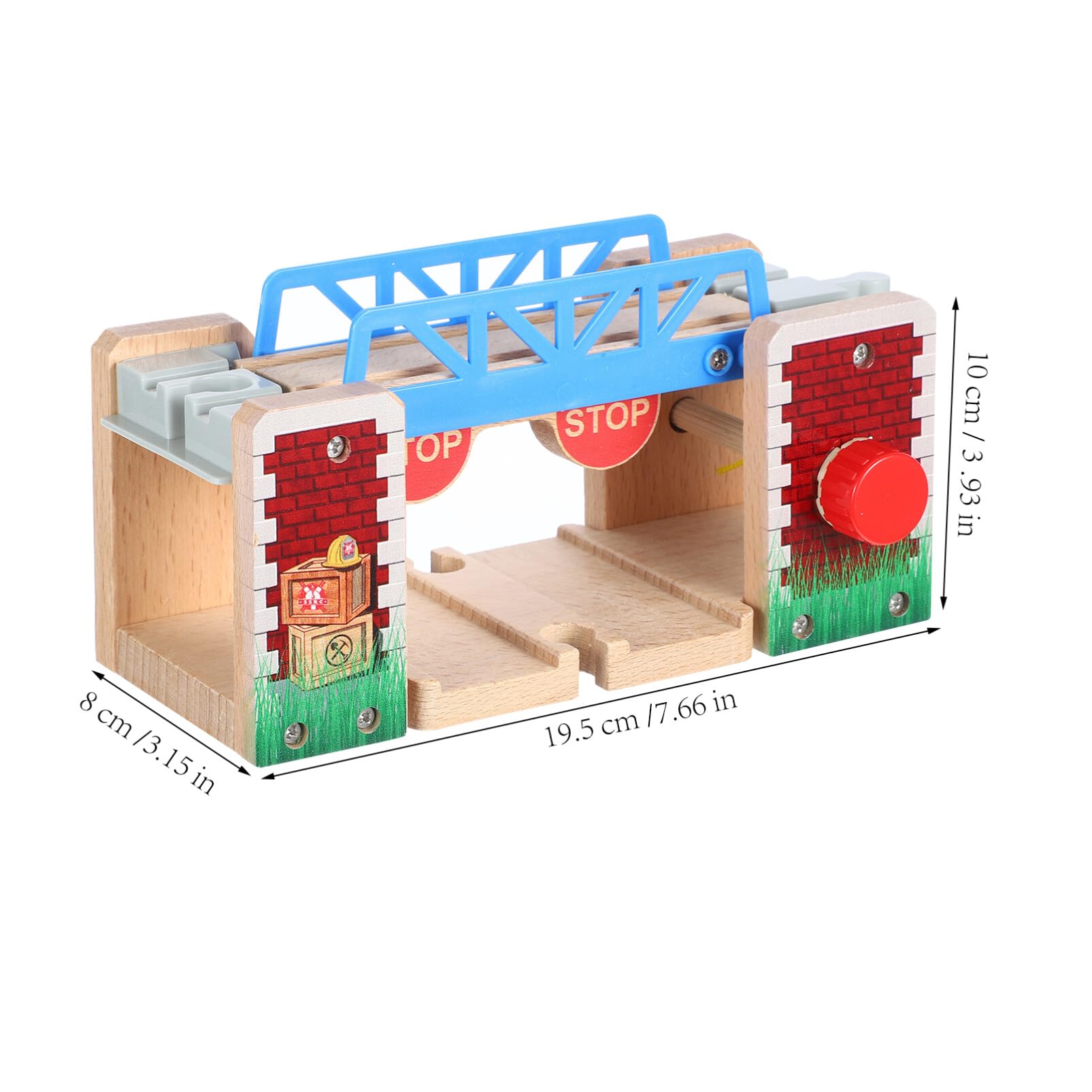 VICASKY Pont Ferroviaire en Bois pour Jouets Éducatifs, Accessoire de Scène de Voie Ferrée Stimulant la Créativité en Bois et Plastique pour Jeu D'garçon et Filles