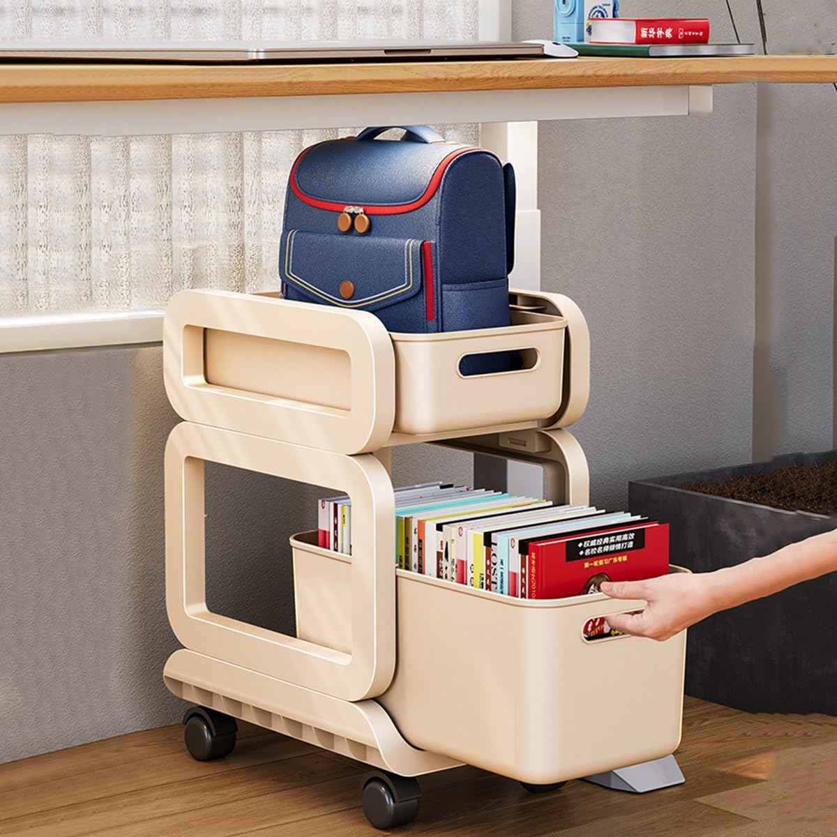 Carrito de Almacenamiento con Ruedas, Carrito Ruedas Espacios Estrechos Cocina baño lavadero(Grey,2 Tier No Wheels)