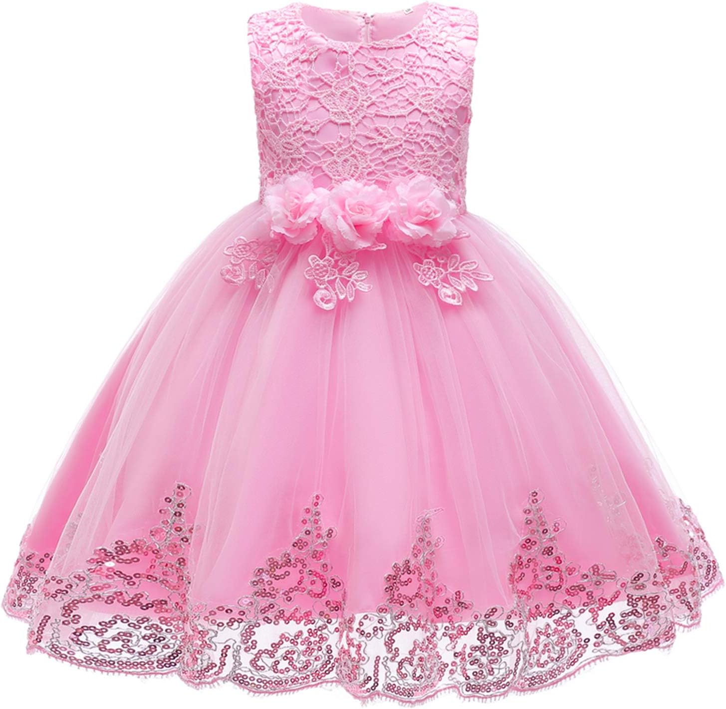 Lace Infant Toddler Pageant White Flower Girl Dresses Weddings Party Dresses for Girls,D1,6