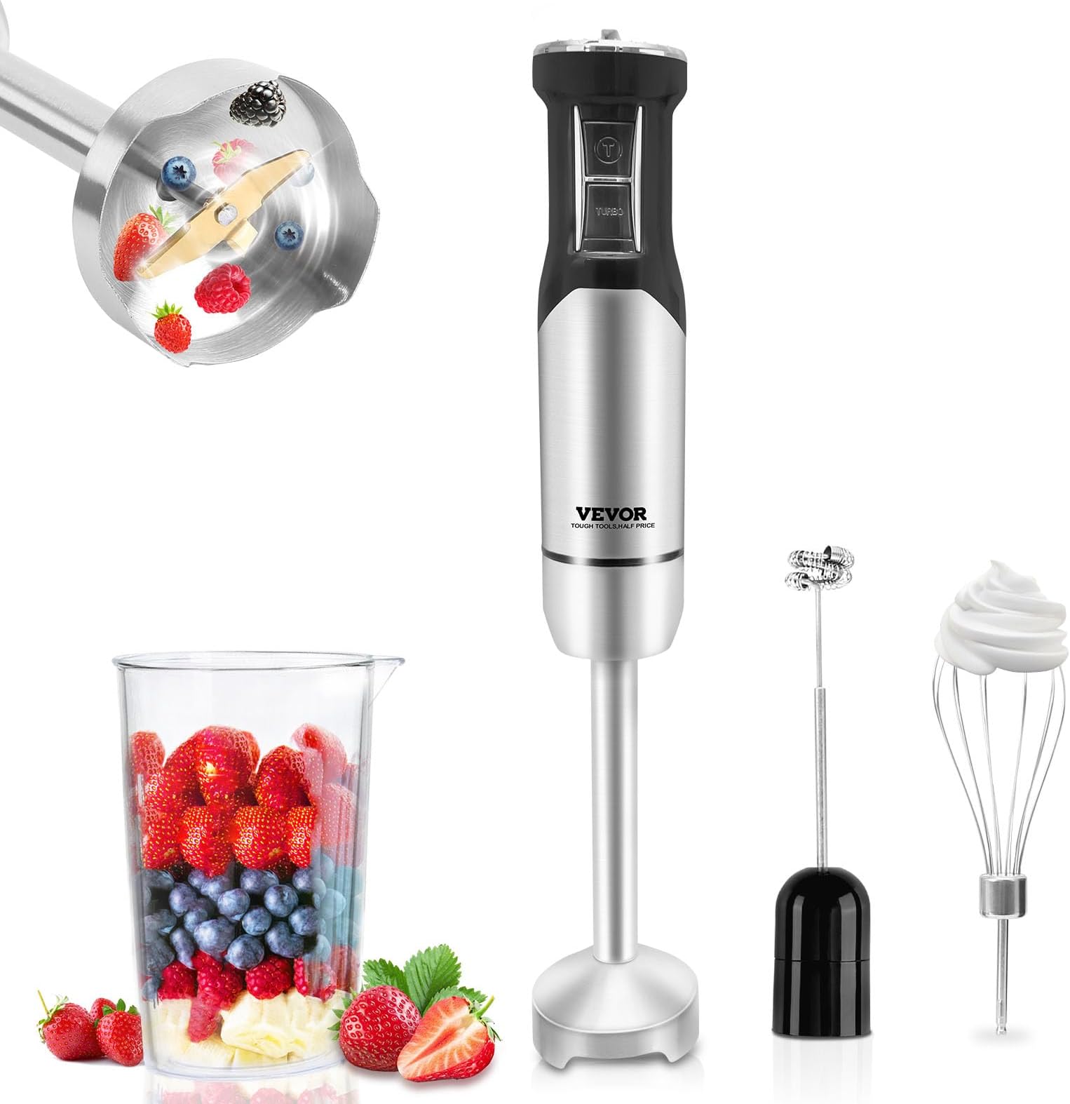 VEVOR Commercial Immersion Blender, 12Speed Heavy Duty