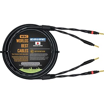 WORLDS BEST CABLES 6 Foot - Canare 4S11 Audiophile Grade - HiFi Star-Quad Single Speaker Cable for Center Channel with Eminence Gold Banana Connectors