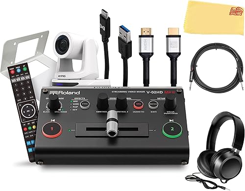 Miniatura 10 de Roland PTZ-1G-V02 PTZ Paquete de cámara gris única con auriculares, cable de instrumento y paño de pulido de Austin Bazaar