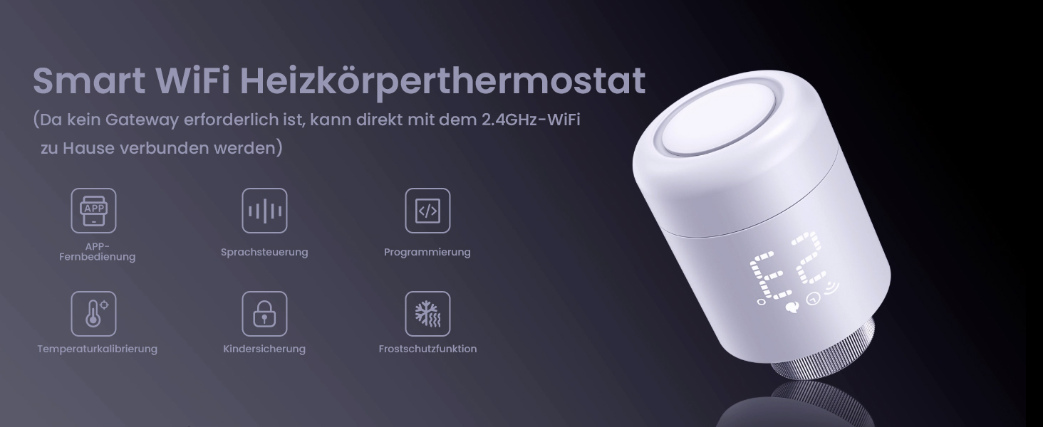 Programmierbares WLAN-Heizungsthermostat für Tuya und Smart Life, Touchscreen, für Alexa-kompatible Sprachsteuerung, mehrsprachige App(4 Programmierbares WLAN-Heizungsthermostat für Tuya und Smart Life, Touchscreen, für Alexa-kompatible Sprachsteuerung, mehrsprachige App(4