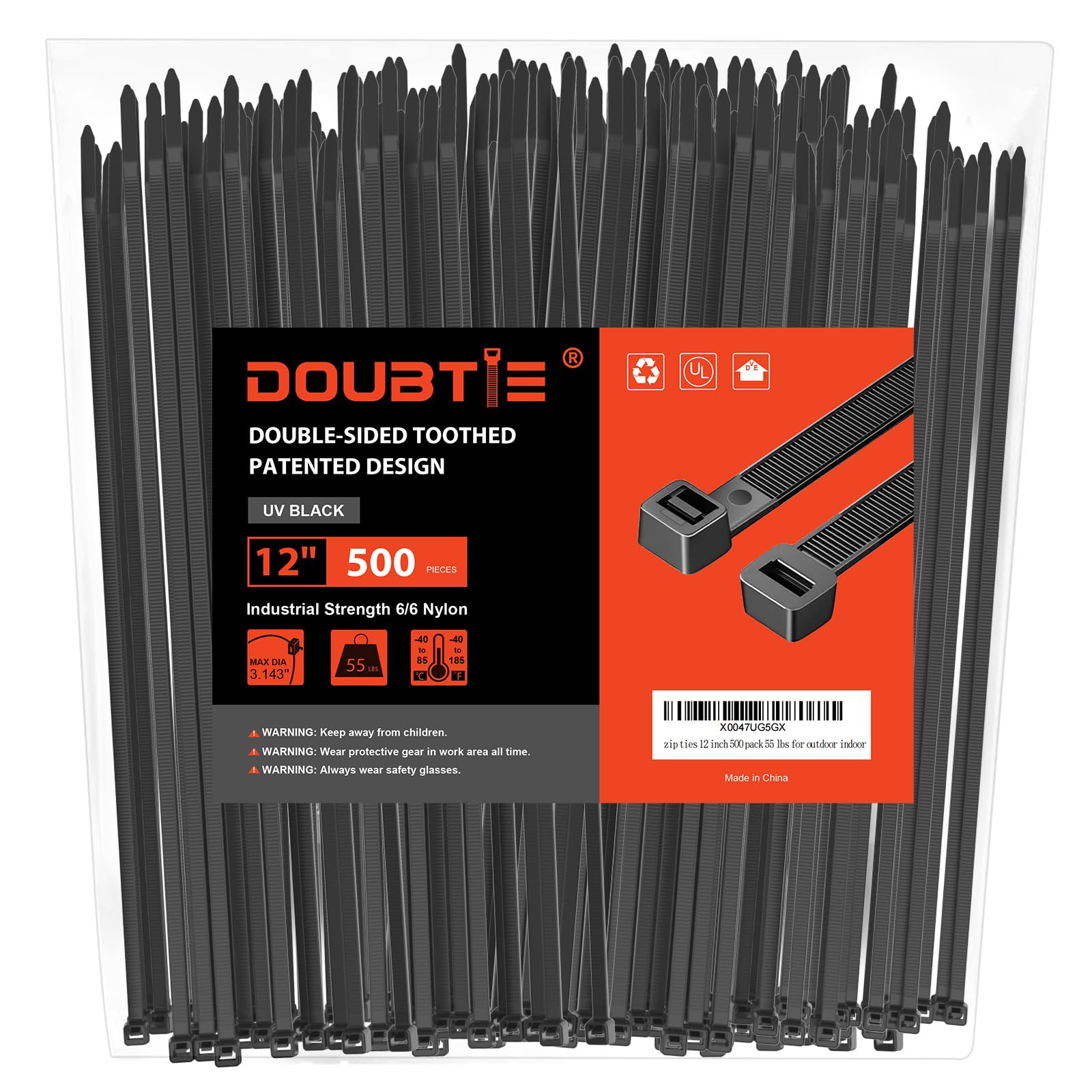 Bridas De Nylon PA66 – 12 Pulgadas – Paquete De 400 – Resistencia 400 Lbs – UV Y Frío Resistente