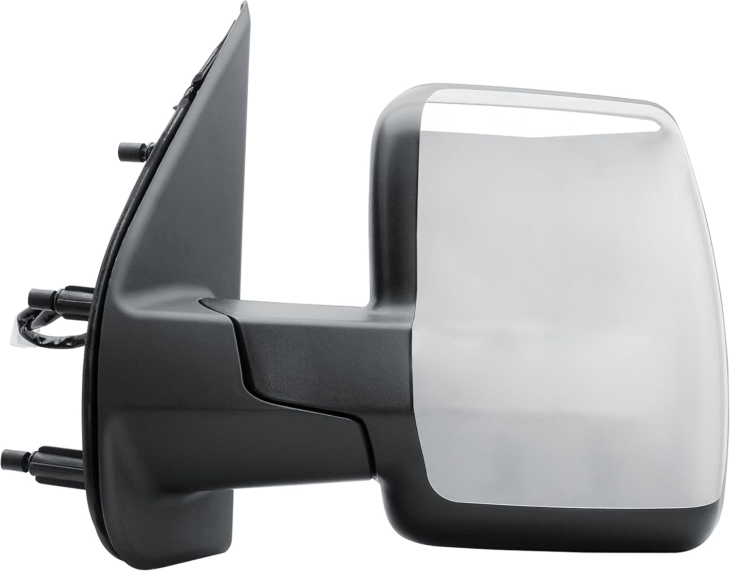 driver left side door mirror power and heated glass chrome back cover manual folding for nissan nv1500 nv2500 nv3500 from 2012 to 2021 chrome driver (lh) side