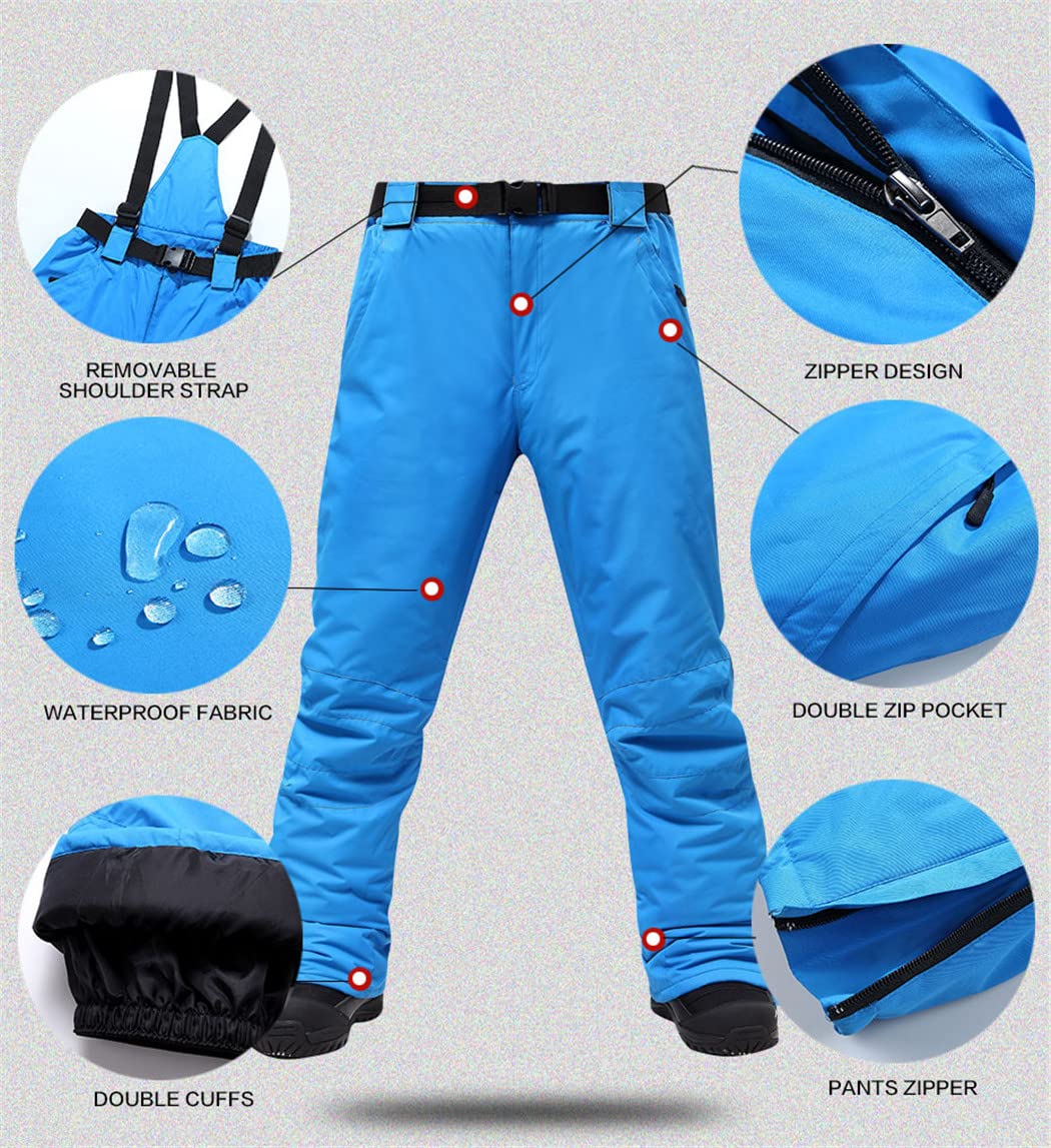 Haitpant Traje de esquí para hombre, cálido, resistente al viento, impermeable, para deportes al aire libre, chaquetas y pantalones de nieve