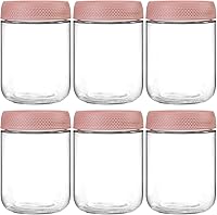 Vista 10 de NETANY Paquete de 6 recipientes de 16 oz para avena nocturna con tapas, tarros de vidrio con tapas herméticas, tarros de ensalada Mason de boca