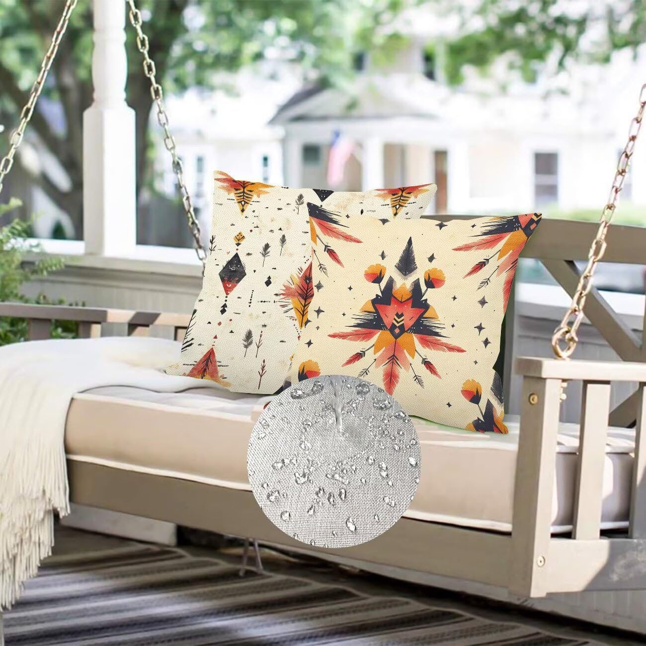 Juego de 4 Fundas Cojines Crema Bohemia 45x45 cm Fundas Cojines, Decoración Moderna Cojin Exterior, para Sofá salón Cama Sillas Decoración, Cuadrado Terciopelo Sofá Cojín Exterior (Sin Almohada) m-430