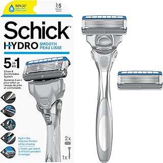 Schick Hydro Skin Smooth Men's Razor 2, 1 Handle and 2 Refills