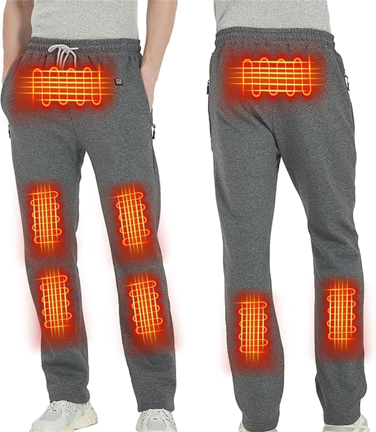 USB Electric Heated Fast Heating Pants Lightweight Thermal Warm Trousers with 3 Heat Settings for Skiing Camping