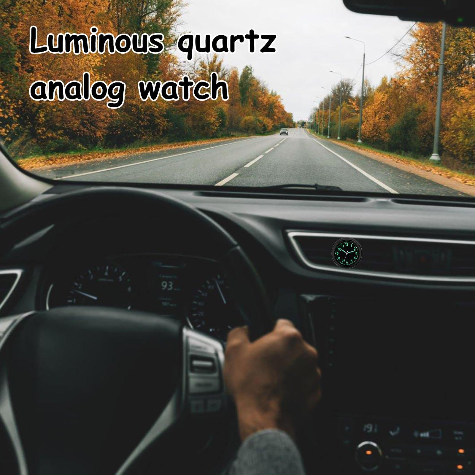Zegarki samochodowe na deskę rozdzielczą,Świecący mały zegar analogowy | Kwarcowy zegarek zastępczy samochodowy, naklejka na deskę rozdzielczą samochodu, naklejka do pojazdów samochodowych
