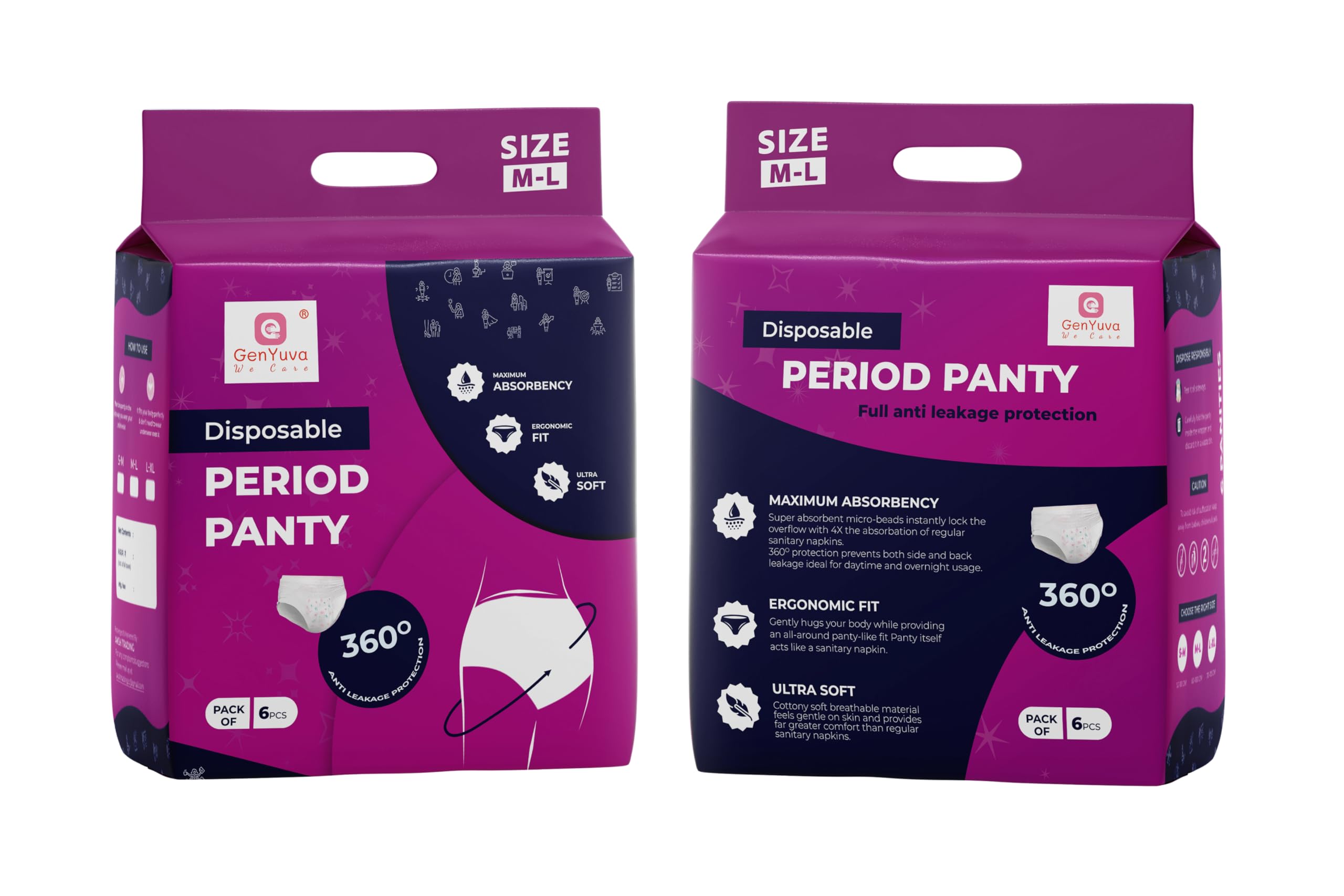 See full amazon price history chart for GenYuva Disposable Period Panty for Women, 12 Pieces (2 Packs of 6), M-L, Leak Proof, 360 Degree Protection, 24-39 inches GenYuva Disposable Period Panty for Women, 12 Pieces (2 Packs of 6), M-L, Leak Proof, 360 Degree Protection, 24-39 inches (B0DCK9VVZZ) Amazon Price History, Amazon Price Tracker