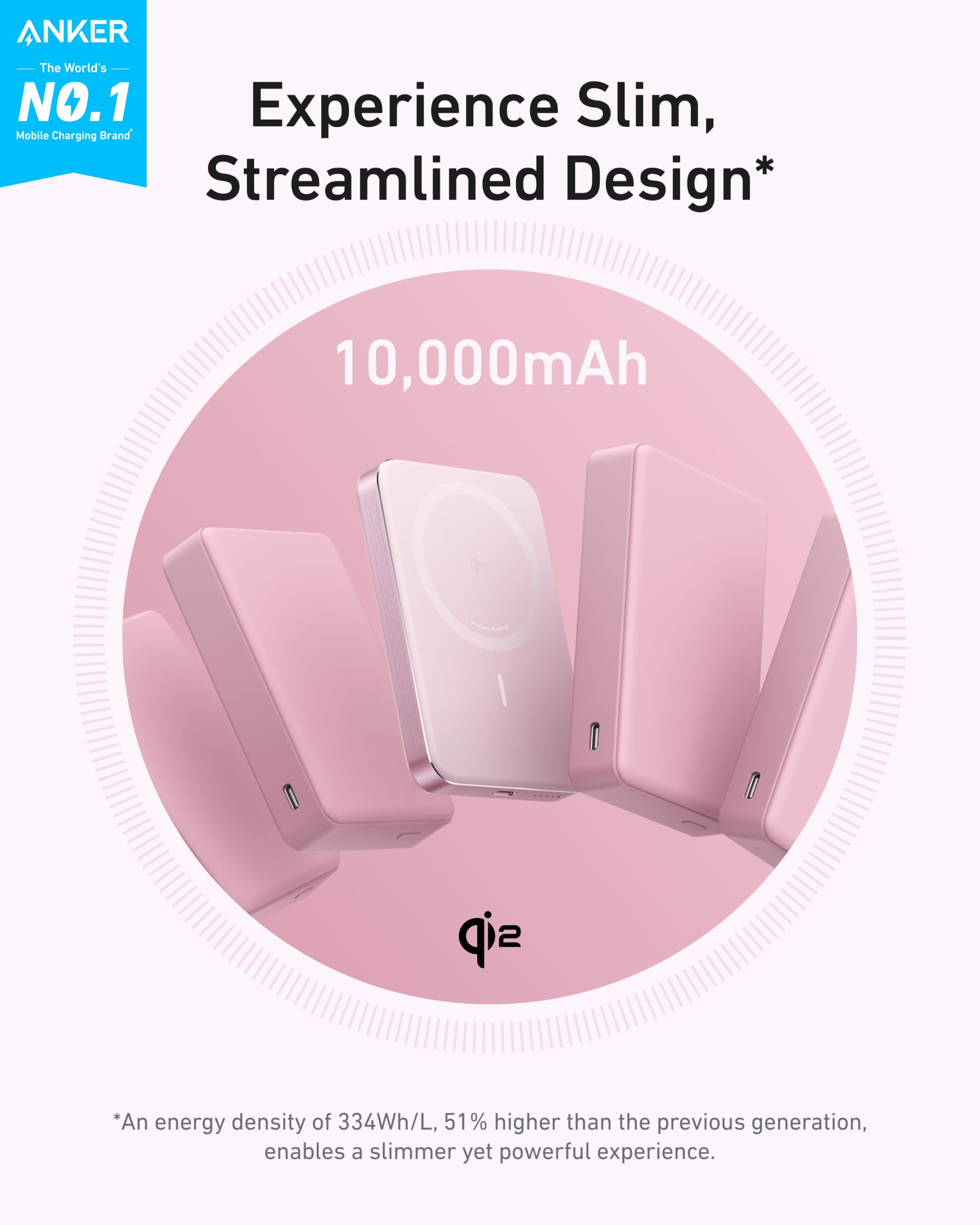 Anker MagGo Power Bank, Ultra Slim 10000mAh Magnetic Battery Pack