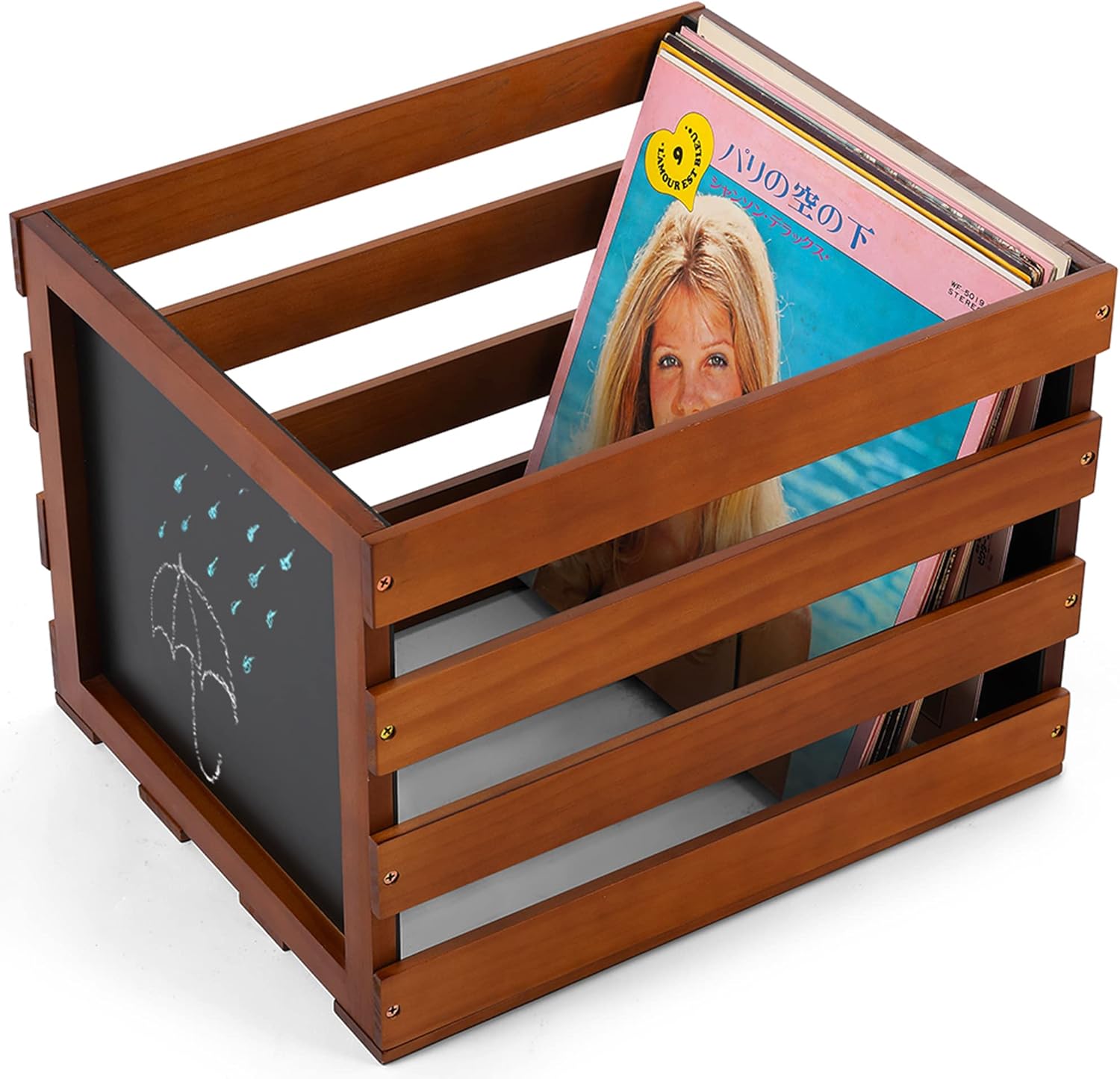 Buy HYNAWIN Wooden Vinly Record Crate,Record Holder Record Album