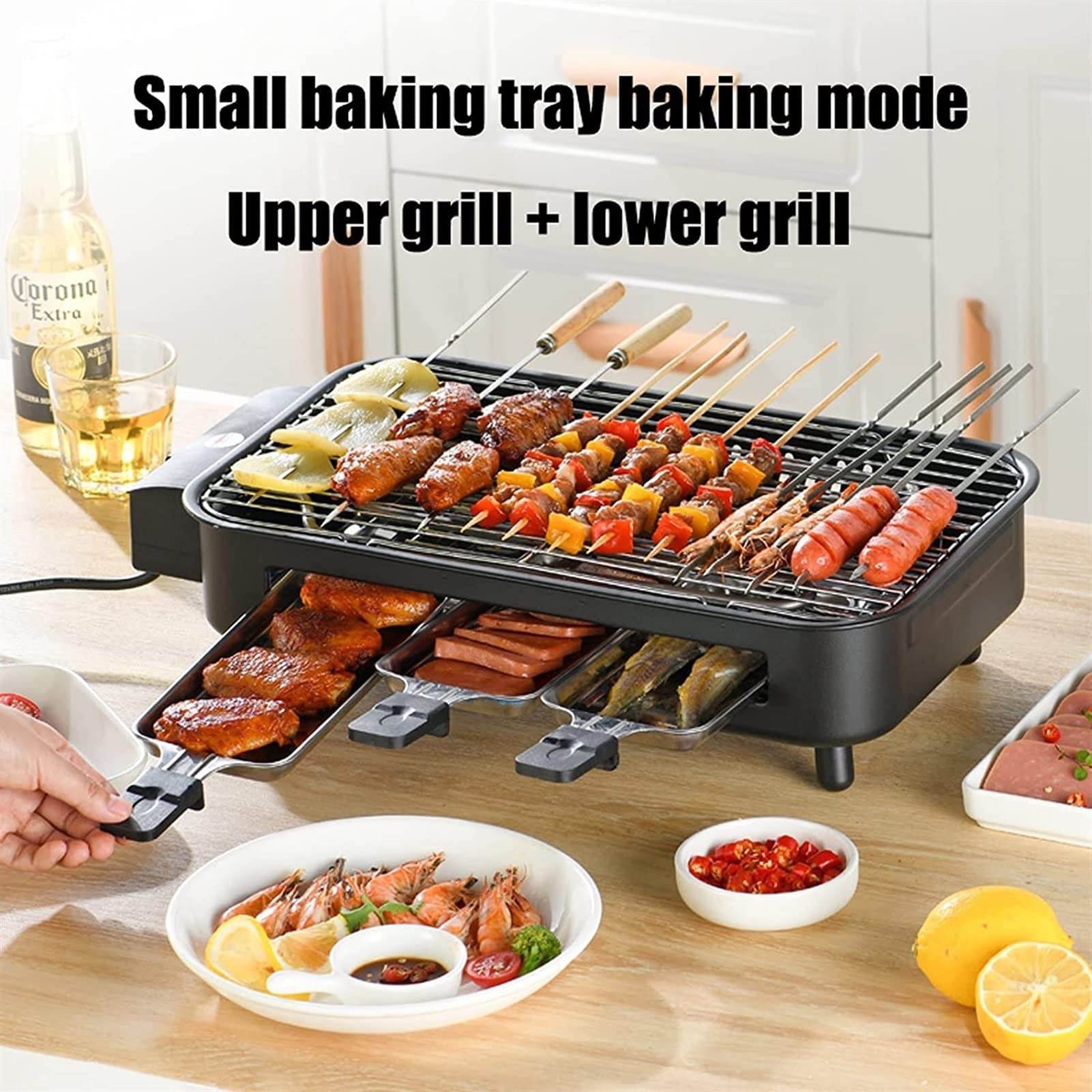 Smokeless Nonstick Electric Griddle, Camping Outdoor Home, 44 OFF