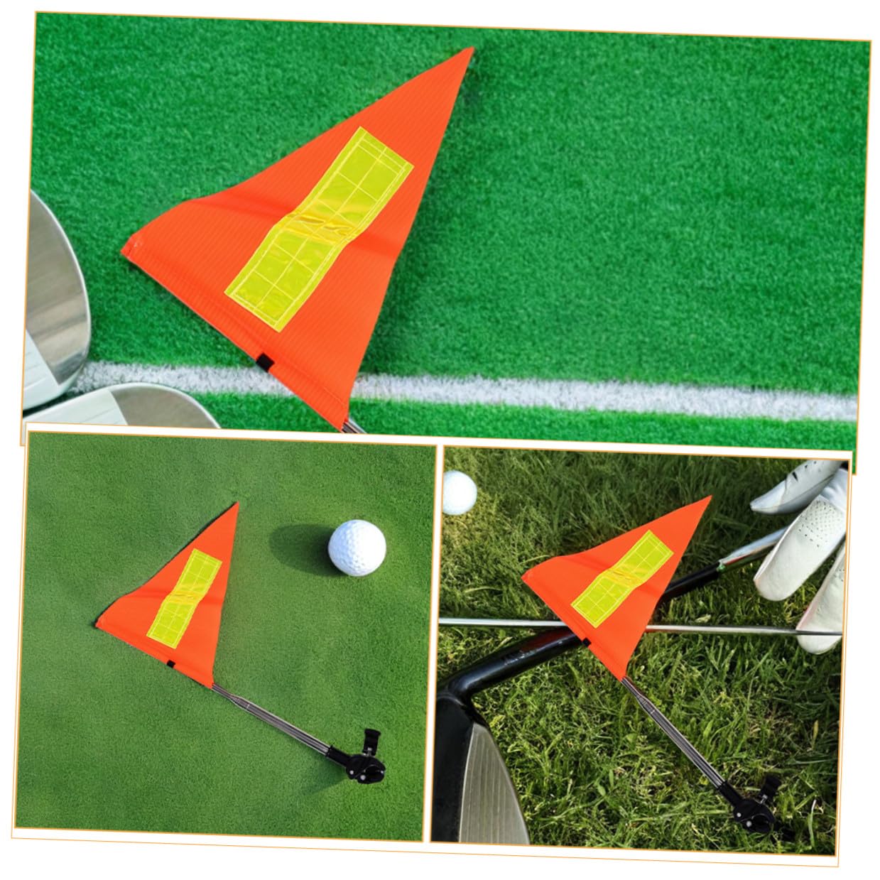 Healifty 2 Piezas Bandera de Seguridad Reflectante para Carros de Golf y Sillas de Ruedas Telescópico Ajustable Alta Visibilidad Naranja para Uso Exterior