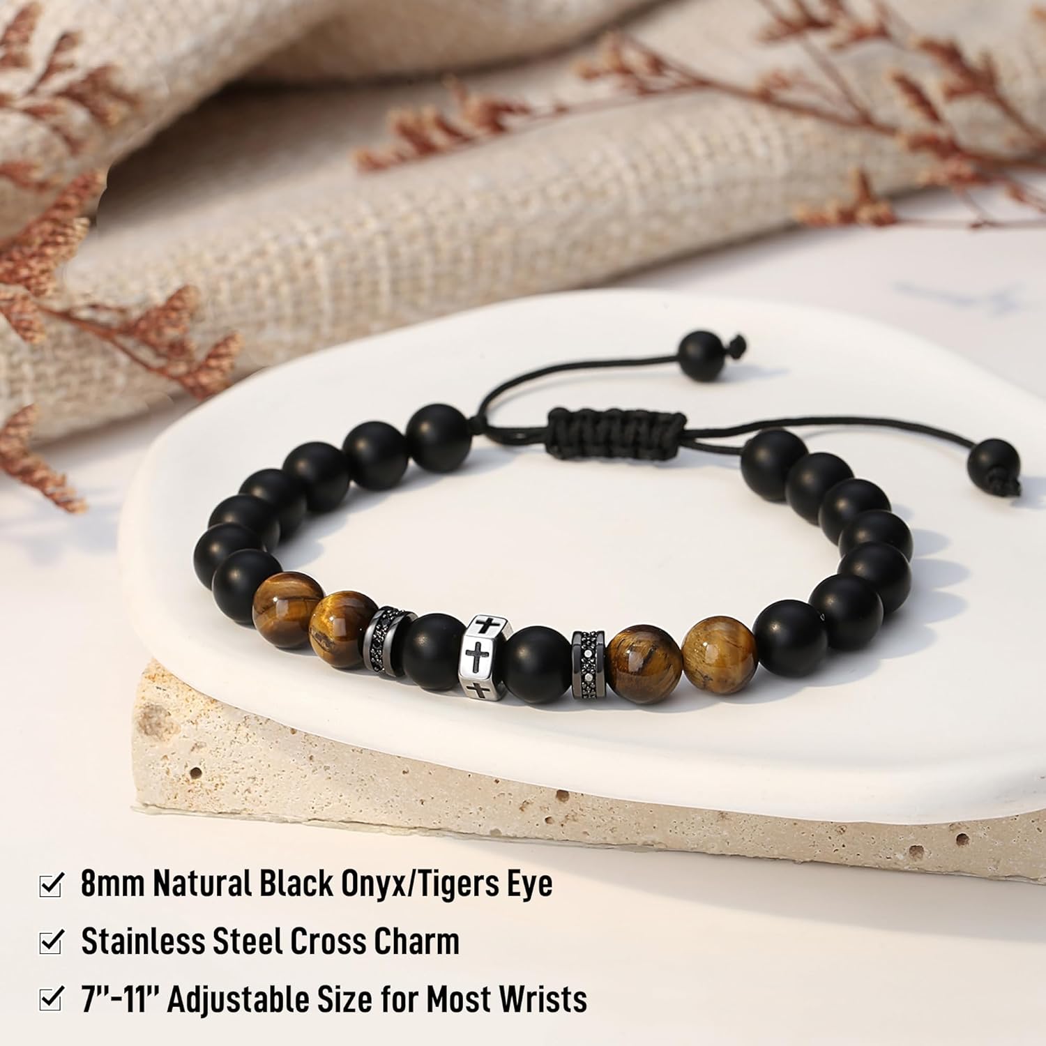 TONY & SANDY 2026 Graduation Gifts for Him, High School College Graduation Gifts for Men Cross Bracelet Son Grandson Nephew, With Grad Cap Box and Meaningful Cards - Image 3