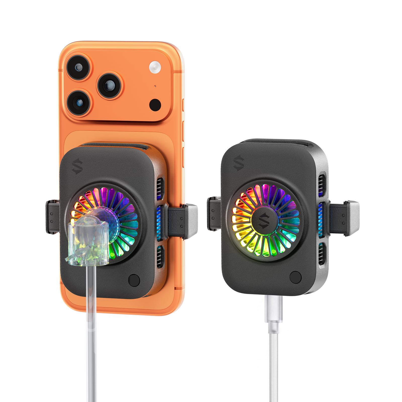 Black Shark Live Streaming Cooler - Dispositivo di raffreddamento portatile a clip per telefono con luci RGB per giochi, streaming, registrazione video e fotografia, design portatile a basso rumore