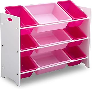 Delta Children MySize 9 Bin Plastic Toy Organizer, Bianca White (TB83461GN-130)