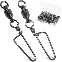 AGOOL Fishing Swivels Snaps Ball Bearing Swivels with Coastlock Snaps Stainless Steel Fishing Tackle Line Lure Leader Connector Quick Change Terminal Tackle for Lures, Leaders and Rigs