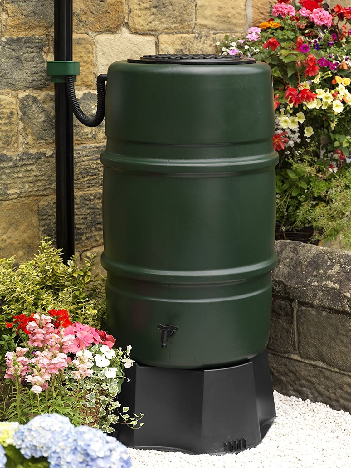Harcostar - Set di cisterne per acqua piovana da 227 litri, include supporto per rubinetto e kit deviatore, prodotto nel Regno Unito, ideale per giardini piccoli o grandi