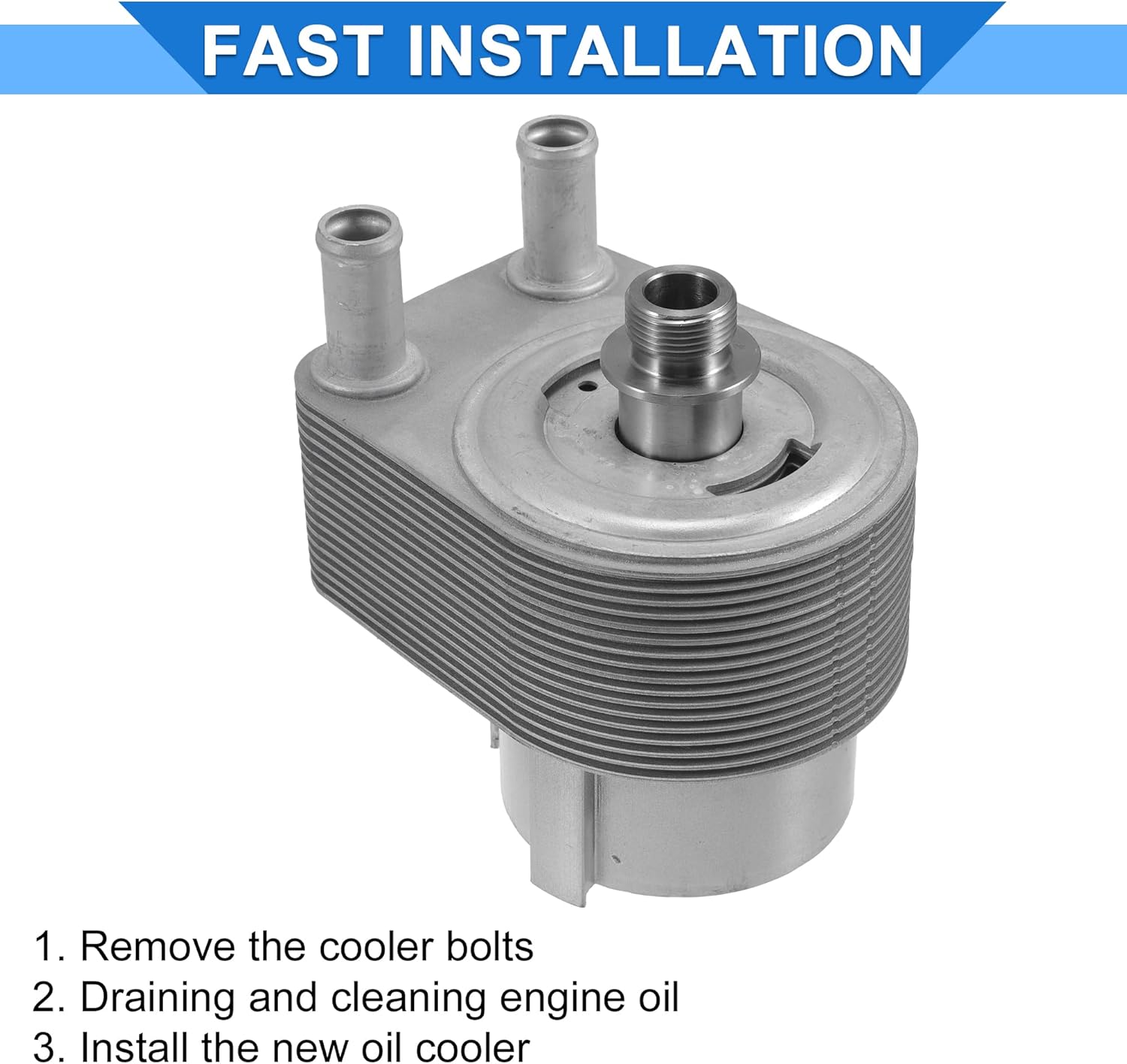 Engine Oil Cooler Kit Compatible for Dodge Durango 2018-2024, Durable Aluminum Alloy Silver Tone Transmission Oil Cooler with Bolt