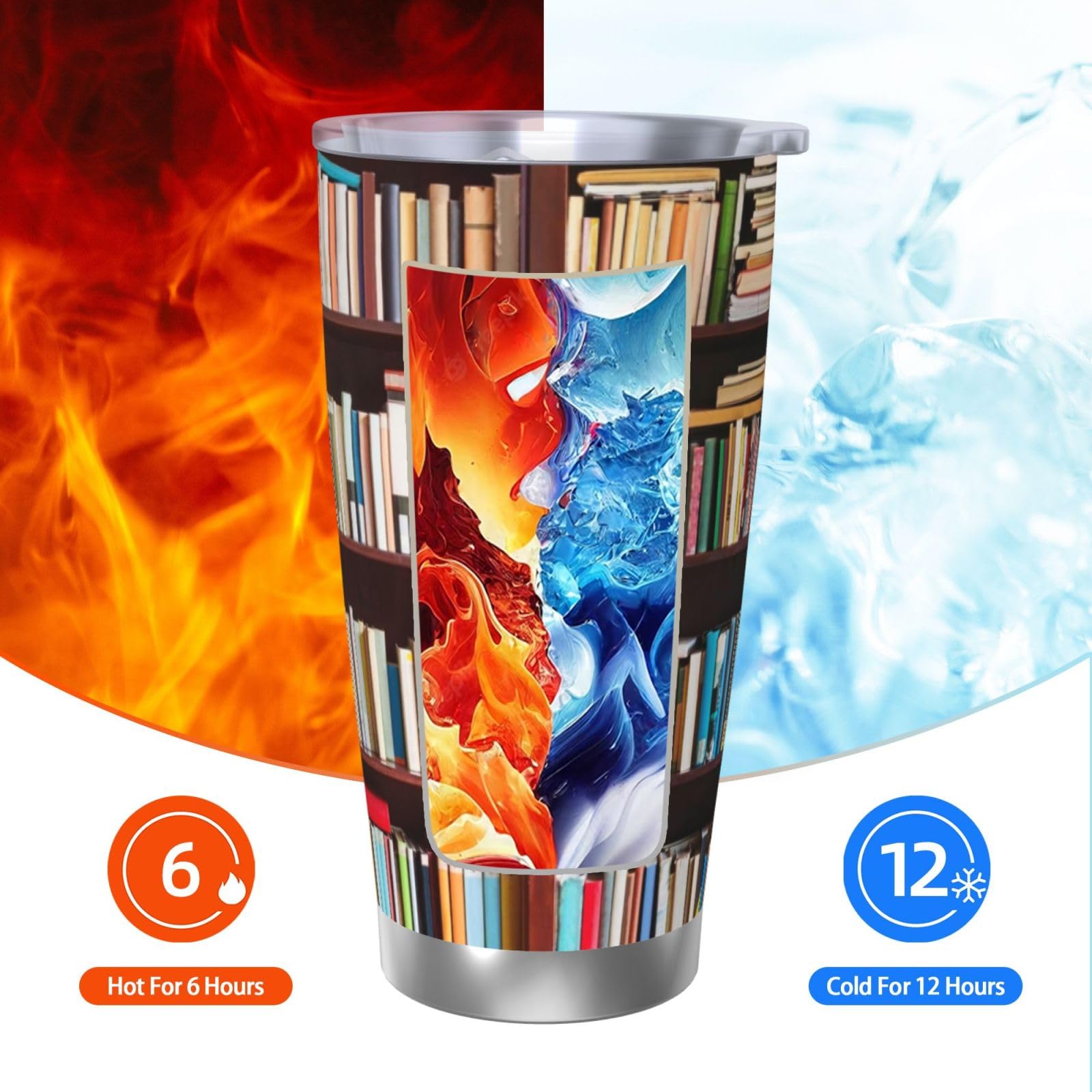 Tazza portatile dell'acciaio inossidabile della tazza dell'automobile della tazza dell'automobile stampata dei libri 20oz