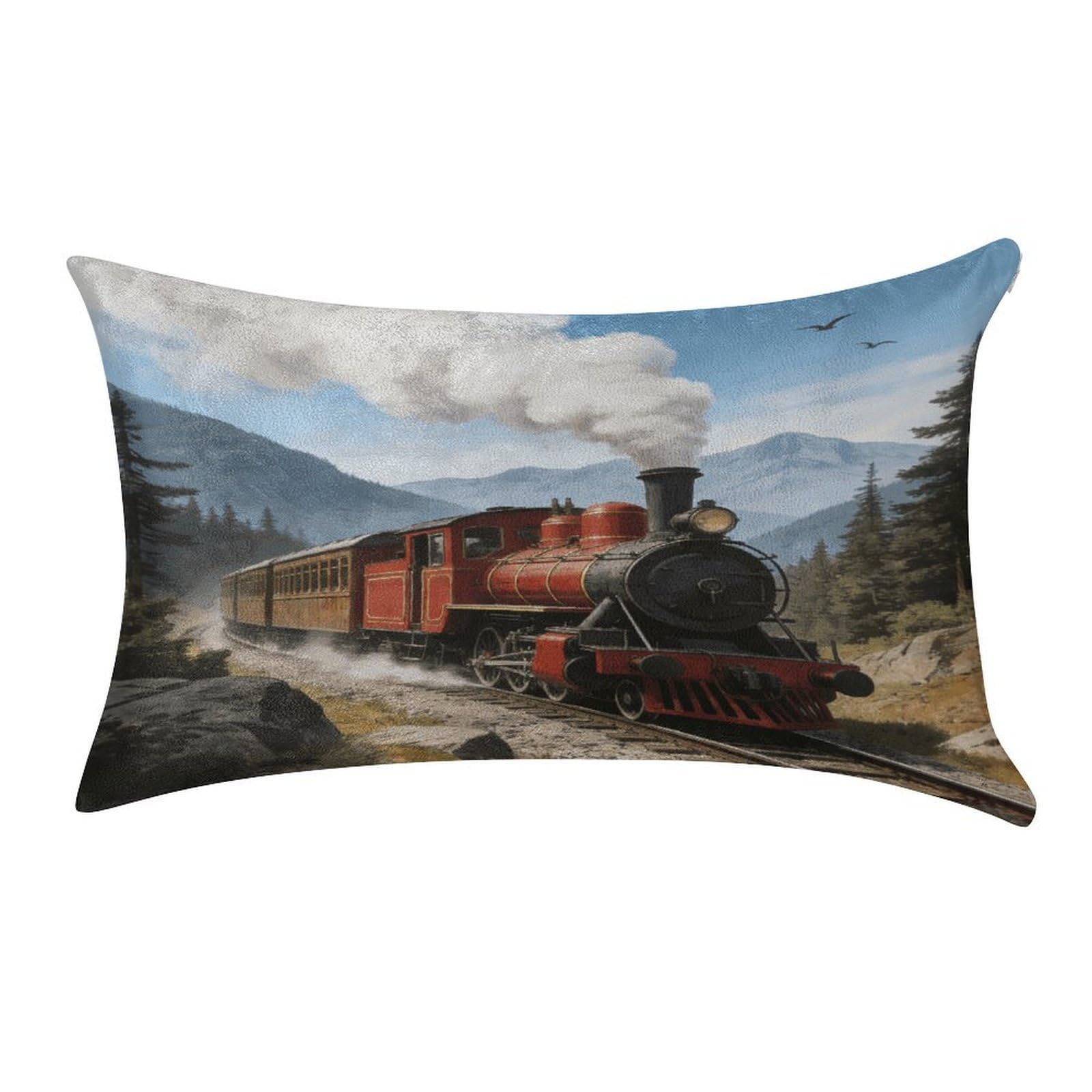 Fodpand Style Train Pillowcase,Elegant Designed Home Decor,Velvet Pillowcase,Soft And Cozy,Pillow Case Cover With Hidden Zipper For Bedroom, Sofa, Couch