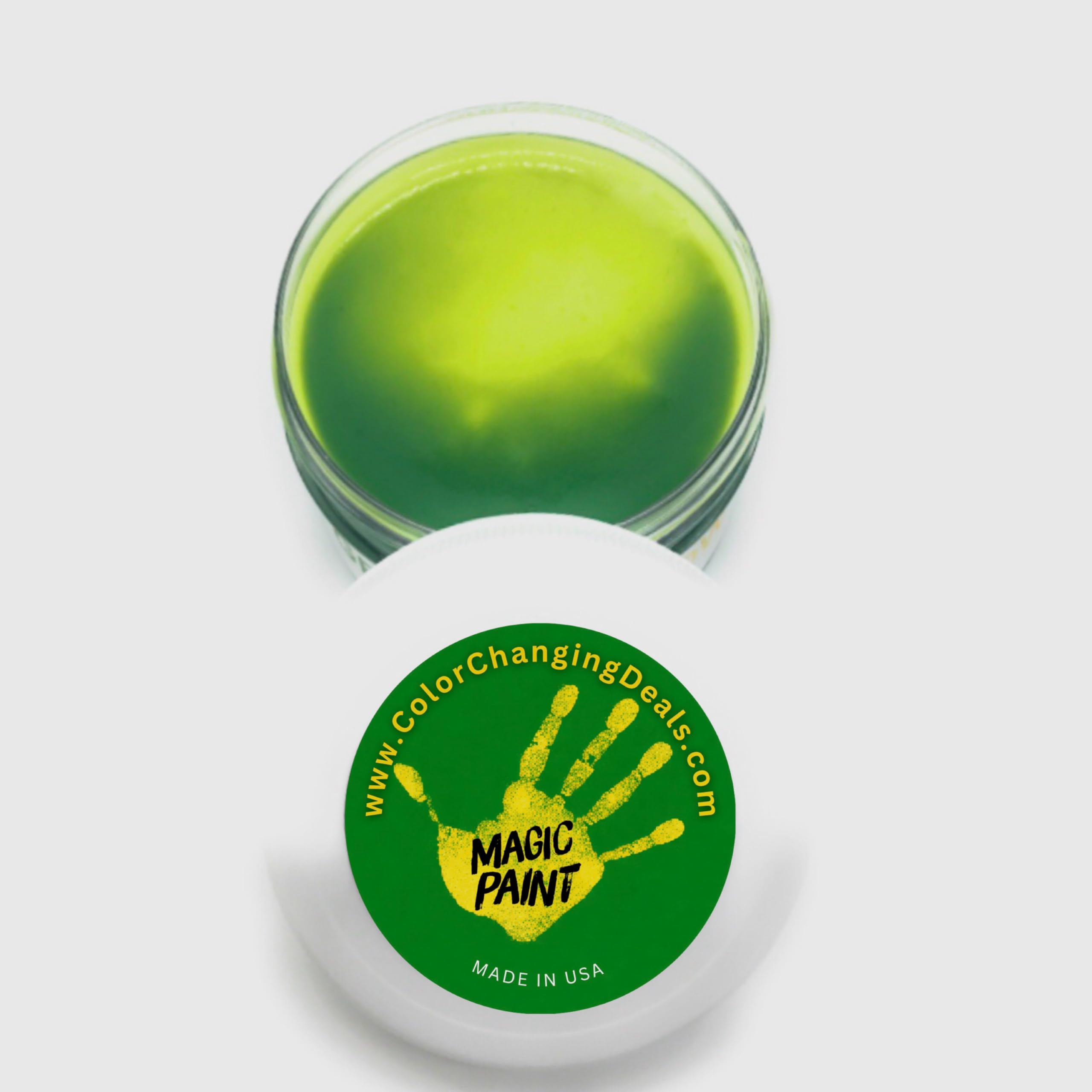 Universal Color Changing Magic Paint Activated by Body Heat Thermochromic Fabric Paint Temperature Reactive for Secret Messages DIY Color Changing T-Shirts Shoes Arts Crafts Science Experiments (Green