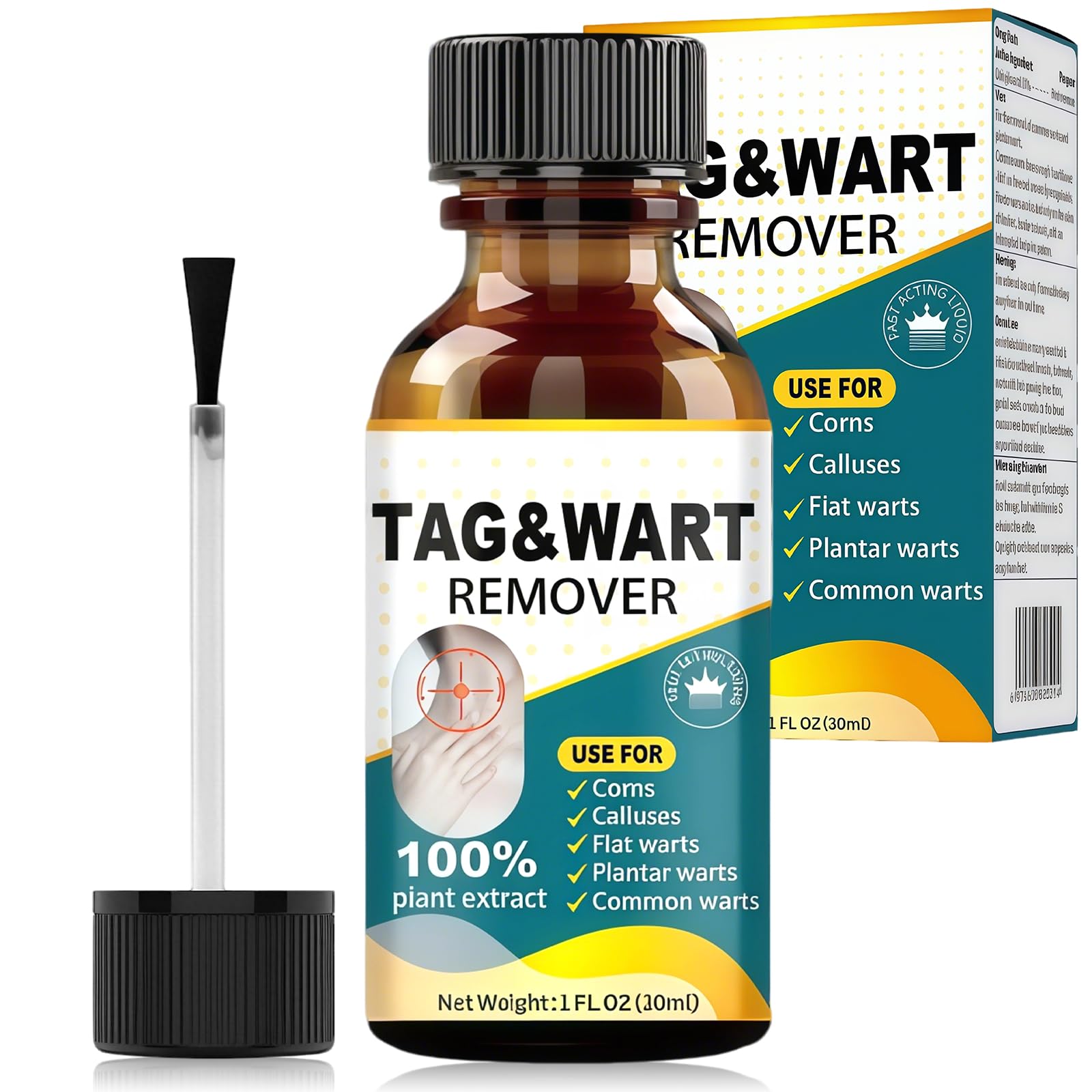 30ml SolucióN Anti-Verrugas, AplicacióN Precisa En Puntos EspecíFicos, Restaurar La Suavidad De La Piel, Manos Y Pies