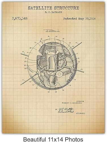 Miniatura 5 de Space Exploration Patent Print Art LARGE 11x14 - Chic Wall Decor for Men, Kids Room, Office, Den, and Man cave - Great Gift for Science Fans -