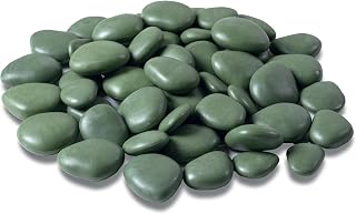 Tecnokit Tera - Piedras Verdes para macetas y acuarios, guijarros Decorativos de Colores de plástico, Piedras de jardín, tamaño 3-4 cm (pequeño, Verde)