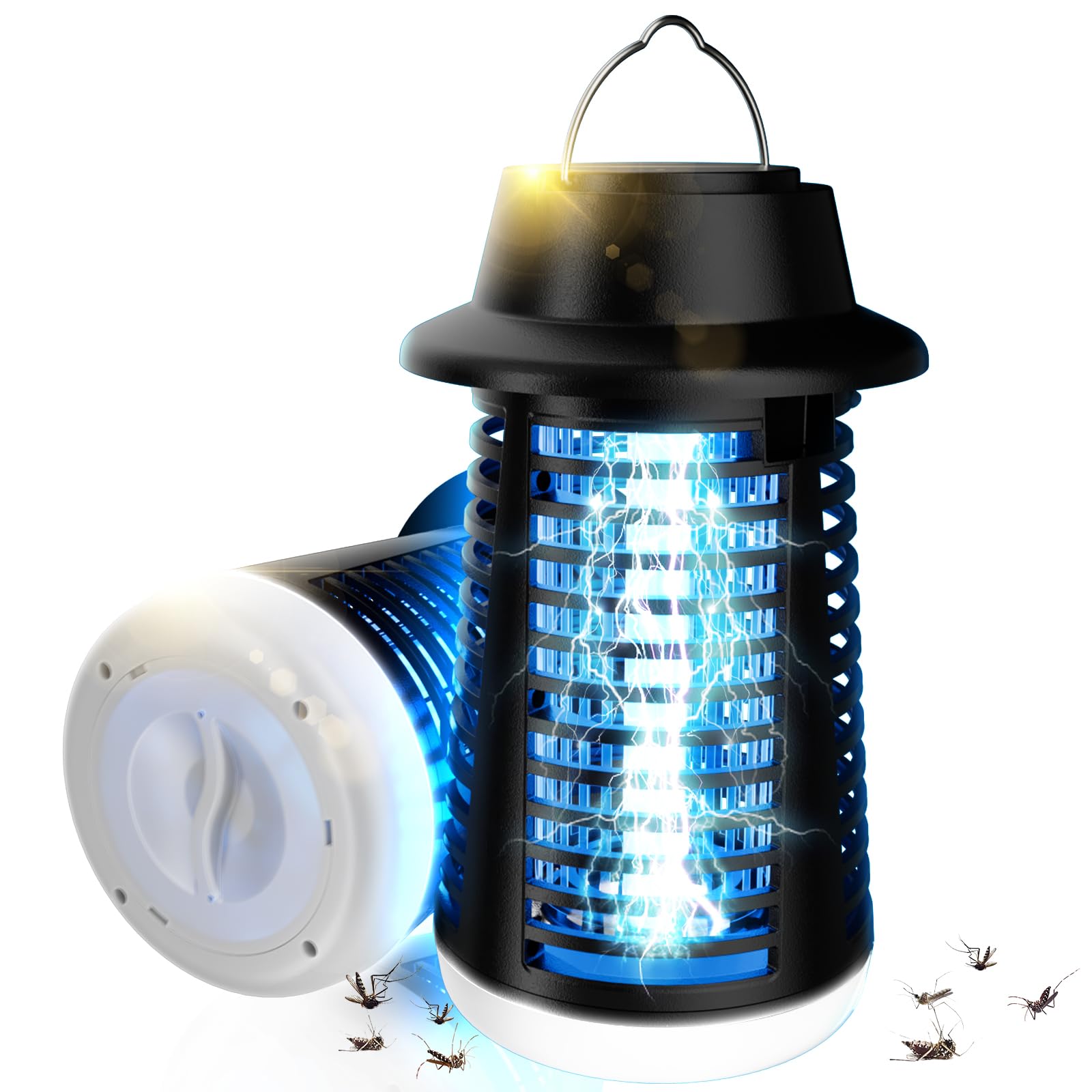 Bug Zapper Outdoor Indoor Mückenzapper Fliegenfalle Wasserdicht Insektenvernichter 3800V Elektrischer Fliegenvernichter für Zuhause, Terrasse, Camping, Küche