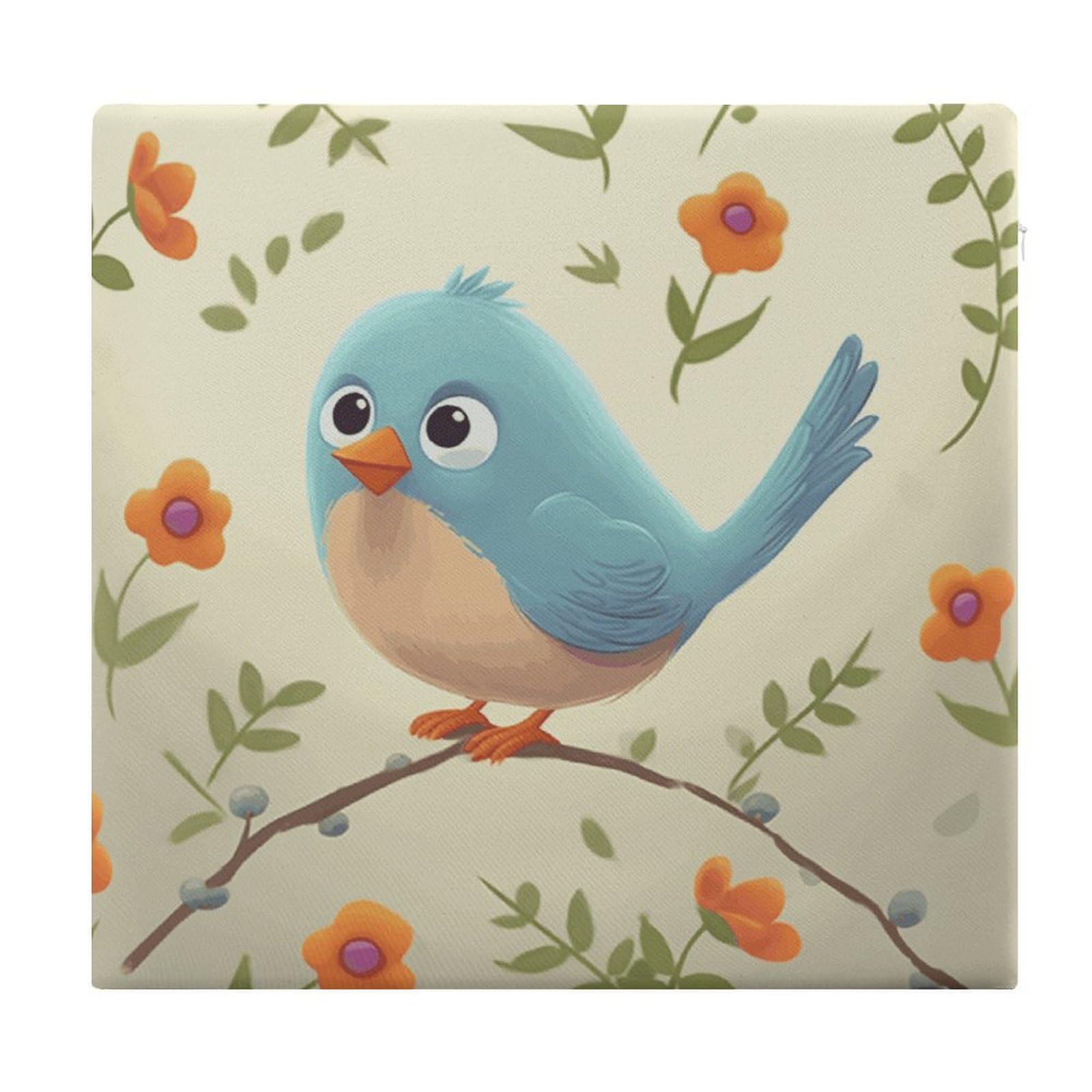 VstaDank Cute Bird Square Cushion Cute Memory Foam Seat Cushions15x13In Comfort Meditation Floor Pillow Removable Cover Soft Stool Cushion Pillow for Balcony Tatami