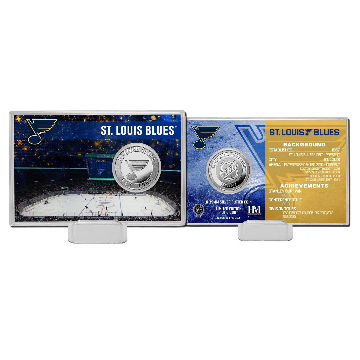 Highland Mint NHL Team History Silver Coin Card - St. Louis Blues