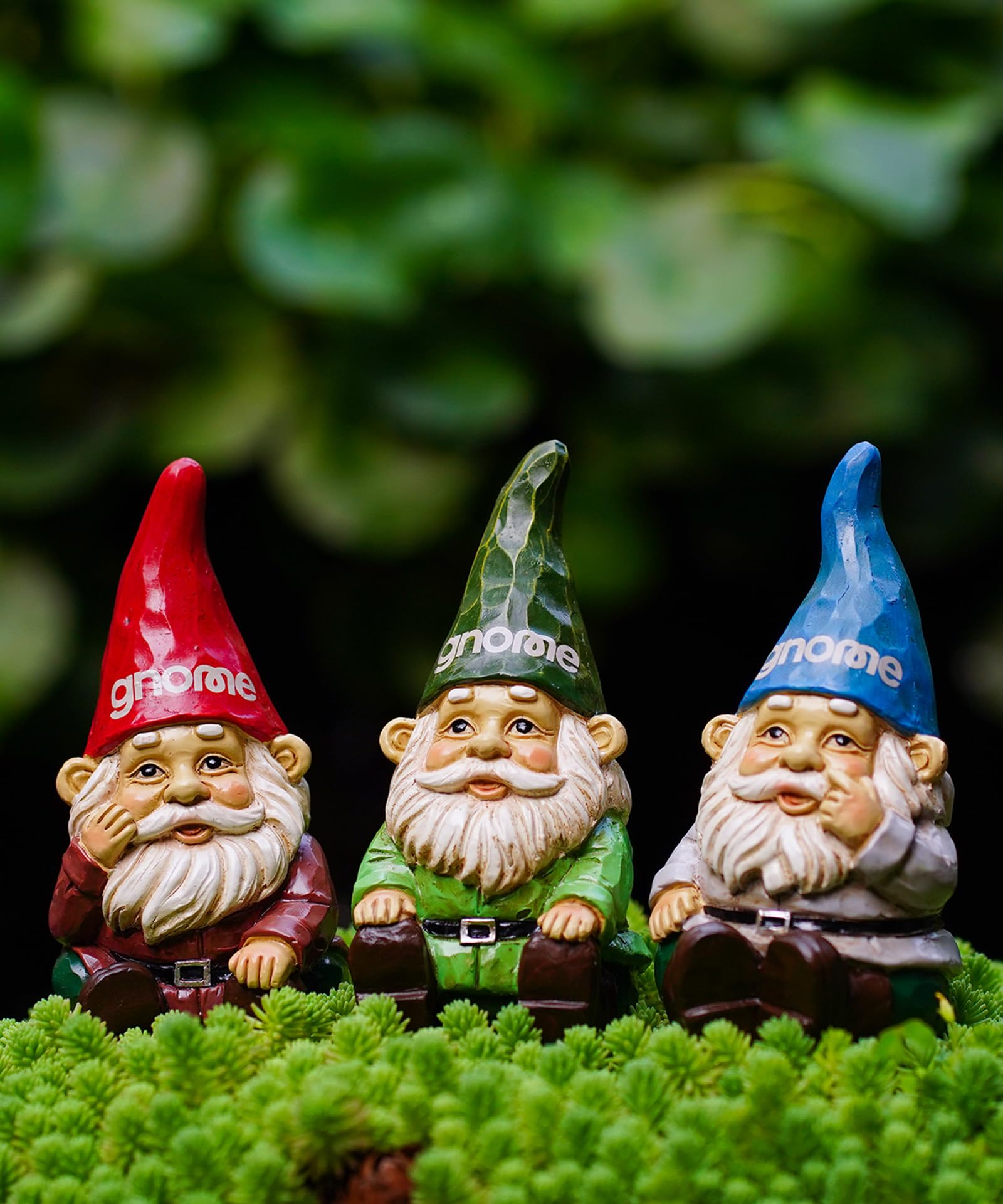 gnome セット Yeomoo Set of 3 Sitting Garden Gnomes with Colourful Hat Made of