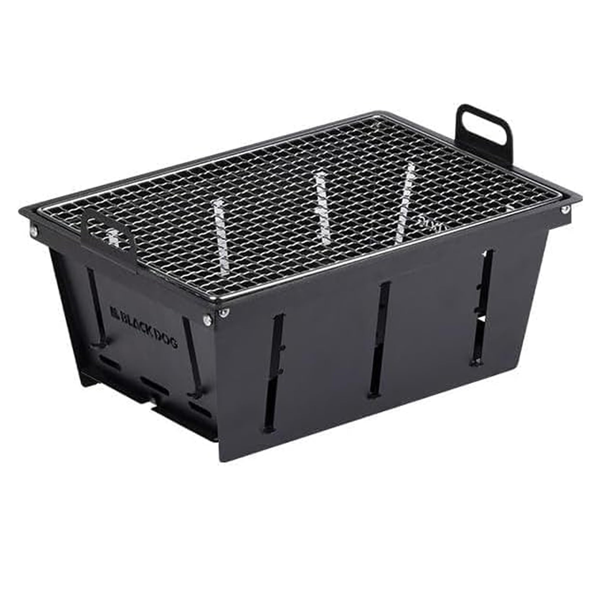 Blackdog tragbarer kleiner Grill, Outdoor-Holzkohlegrill aus Edelstahl, für IGT-Esstisch, einfache Einrichtung für Outdoor-Grillen, Camping, Reisen, Picknicks, Garten, Strandparty, Schwarz