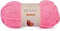 Vista 14 de Sensy - Hilo de terciopelo para ganchillo o manta de bebé, hilo de chenilla, hilo amigurumi, 3.5 onzas, 132 yardas, calibre 5, voluminoso