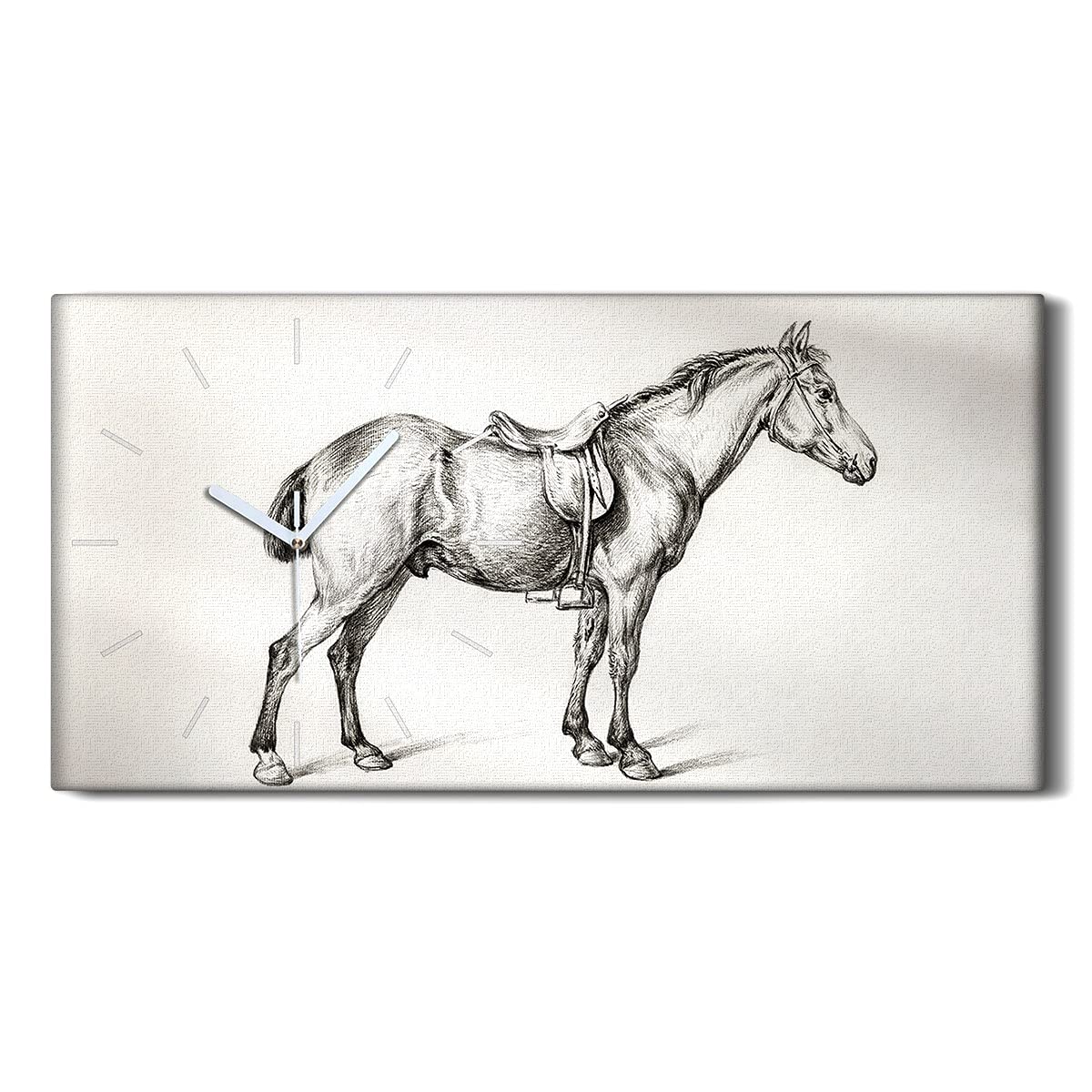 Horloge sur Toile Cheval sans Bruit pour Décoration Chambre Calme