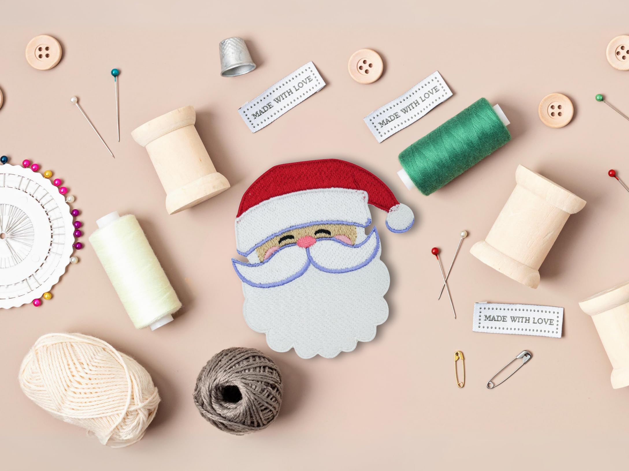 Finally Home Weihnachtsmann Patch - Bügelflicken Mit Bart Für Kleidung & Accessoires