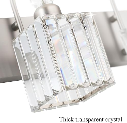 Miniatura 46 de Ralbay - Luces para tocador de baño doradas, 3 luces, de cristal dorado, modernas lámparas para usar sobre el espejo. dorado (Round-Gold),dorado